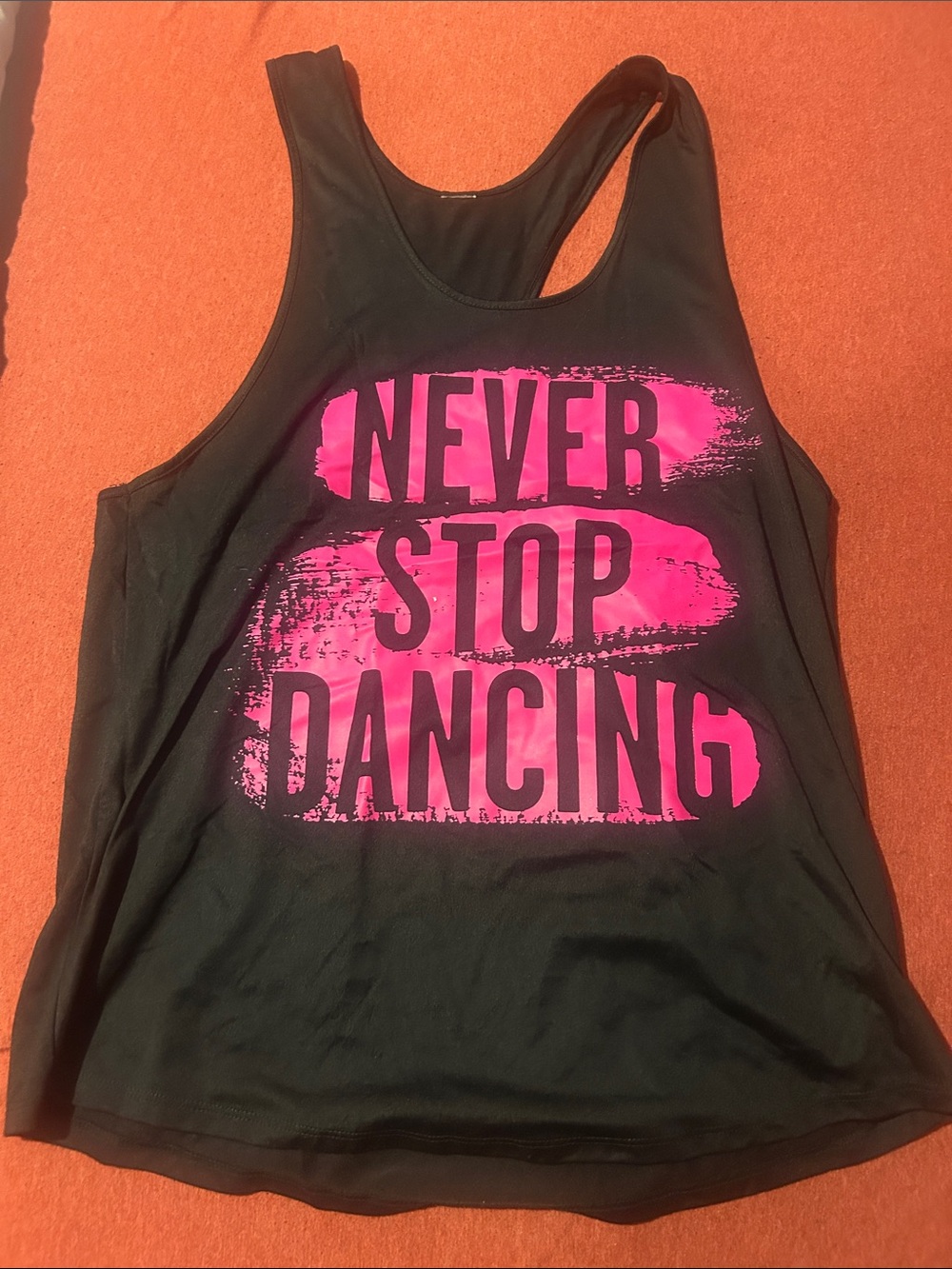Zumba Never Stop Dancing Women's Black Tank Top with Pink Graphic